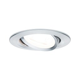 Vestavné svítidlo LED Nova kruhové 1x6,5W GU10 hliník broušený nastavitelné 3-krokové-stmívatelné - PAULMANN Obrázek pro produkt Vestavné svítidlo LED Nova kruhové 1x6,5W GU10 hliník broušený nastavitelné 3-krokové-stmívatelné - PAULMANN