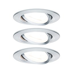 Vestavné svítidlo LED Nova kruhové 3x6,5W GU10 hliník broušený nastavitelné 3-krokové-stmívatelné - PAULMANN Obrázek pro produkt Vestavné svítidlo LED Nova kruhové 3x6,5W GU10 hliník broušený nastavitelné 3-krokové-stmívatelné - PAULMANN