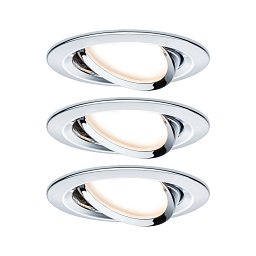 Vestavné svítidlo LED Nova kruhové 3x6,5W GU10 chrom nastavitelné 3-krokové-stmívatelné - PAULMANN Obrázek pro produkt Vestavné svítidlo LED Nova kruhové 3x6,5W GU10 chrom nastavitelné 3-krokové-stmívatelné - PAULMANN