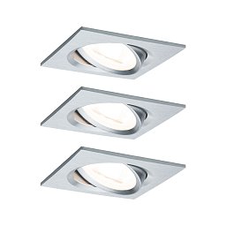 Vestavné svítidlo LED Nova hranaté 3x6,5W GU10 hliník broušený nastavitelné 3-krokové-stmívatelné - PAULMANN Obrázek pro produkt Vestavné svítidlo LED Nova hranaté 3x6,5W GU10 hliník broušený nastavitelné 3-krokové-stmívatelné - PAULMANN
