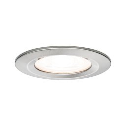 Vestavné svítidlo LED Nova kruhové 1x6,5W GU10 kov kartáčovaný nevýklopné 3-krokové-stmívatelné - PAULMANN Obrázek pro produkt Vestavné svítidlo LED Nova kruhové 1x6,5W GU10 kov kartáčovaný nevýklopné 3-krokové-stmívatelné - PAULMANN
