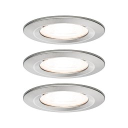 Vestavné svítidlo LED Nova kruhové 3x6,5W GU10 kov kartáčovaný nevýklopné 3-krokové-stmívatelné - PAULMANN Obrázek pro produkt Vestavné svítidlo LED Nova kruhové 3x6,5W GU10 kov kartáčovaný nevýklopné 3-krokové-stmívatelné - PAULMANN