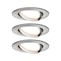 Vestavné svítidlo LED Nova kruhové 3x6,5W kov kartáčovaný nastavitelné 3-krokové-stmívatelné - PAULMANN Obrázek pro produkt Vestavné svítidlo LED Nova kruhové 3x6,5W kov kartáčovaný nastavitelné 3-krokové-stmívatelné - PAULMANN