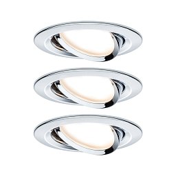 Vestavné svítidlo LED Nova kruhové 3x6,5W chrom nastavitelné 3-krokové-stmívatelné - PAULMANN Obrázek pro produkt Vestavné svítidlo LED Nova kruhové 3x6,5W chrom nastavitelné 3-krokové-stmívatelné - PAULMANN