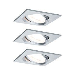 Vestavné svítidlo LED Nova hranaté 3x6,5W hliník broušený nastavitelné 3-krokové-stmívatelné - PAULMANN Obrázek pro produkt Vestavné svítidlo LED Nova hranaté 3x6,5W hliník broušený nastavitelné 3-krokové-stmívatelné - PAULMANN