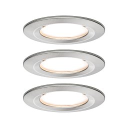 Vestavné svítidlo LED Nova kruhové 3x6,5W kov kartáčovaný nevýklopné 3-krokové-stmívatelné - PAULMANN Obrázek pro produkt Vestavné svítidlo LED Nova kruhové 3x6,5W kov kartáčovaný nevýklopné 3-krokové-stmívatelné - PAULMANN