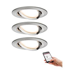 SmartHome Zigbee vestavná svítidla sada LED Coin Nova Plus 3x6,5W stmívatelné kov kartáčovaný - PAULMANN Obrázek pro produkt SmartHome Zigbee vestavná svítidla sada LED Coin Nova Plus 3x6,5W stmívatelné kov kartáčovaný - PAULMANN