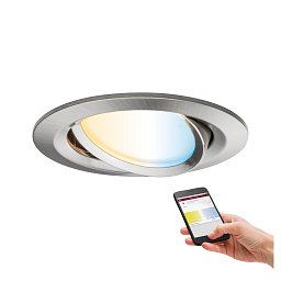 SmartHome Zigbee vestavné svítidlo LED Coin Nova Plus 1x6,5W měnitelná bílá kov kartáčovaný - PAULMANN Obrázek pro produkt SmartHome Zigbee vestavné svítidlo LED Coin Nova Plus 1x6,5W měnitelná bílá kov kartáčovaný - PAULMANN