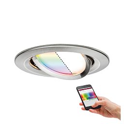 SmartHome Zigbee vestavné svítidlo LED Coin Nova Plus 1x3,5W RGBW kov kartáčovaný - PAULMANN Obrázek pro produkt SmartHome Zigbee vestavné svítidlo LED Coin Nova Plus 1x3,5W RGBW kov kartáčovaný - PAULMANN