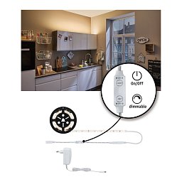 SimpLED Power Strip sada 1,5m teplá bílá 17W s krytím - PAULMANN Obrázek pro produkt SimpLED Power Strip sada 1,5m teplá bílá 17W s krytím - PAULMANN