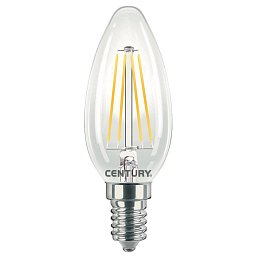 LED FILAMENT SVÍČKA ČIRÁ 6W E14 4000K 806Lm 360d 35x98mm IP20 - CENTURY Obrázek pro produkt LED FILAMENT SVÍČKA ČIRÁ 6W E14 4000K 806Lm 360d 35x98mm IP20 - CENTURY