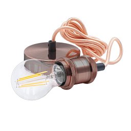 Kovový Závěs FUSION BARVA MĚĎ ANTIK pro LED žárovky délka 1500mm E27 IP20 - CENTURY Obrázek pro produkt Kovový Závěs FUSION BARVA MĚĎ ANTIK pro LED žárovky délka 1500mm E27 IP20 - CENTURY
