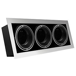 SVÍTIDLO zapuštěné pro AR111 LED CITY výklopné 30d otočné 350d stříbrno šedé 3pozice IP20 - CENTURY Obrázek pro produkt SVÍTIDLO zapuštěné pro AR111 LED CITY výklopné 30d otočné 350d stříbrno šedé 3pozice IP20 - CENTURY
