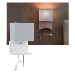 Nástěnné svítidlo Ablage Merani E27 max. 40W/2,5W béžová/bílá, látka/kov - PAULMANN Obrázek pro produkt Nástěnné svítidlo Ablage Merani E27 max. 40W/2,5W béžová/bílá, látka/kov - PAULMANN