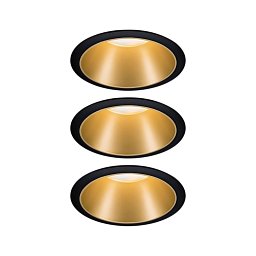 Vestavné svítidlo LED Cole 3x6,5W černá/zlatá mat 3-krokové-stmívatelné 2700K teplá bílá - PAULMANN Obrázek pro produkt Vestavné svítidlo LED Cole 3x6,5W černá/zlatá mat 3-krokové-stmívatelné 2700K teplá bílá - PAULMANN