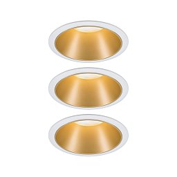 Vestavné svítidlo LED Cole 3x6,5W bílá/zlatá mat 3-krokové-stmívatelné 2700K teplá bílá - PAULMANN Obrázek pro produkt Vestavné svítidlo LED Cole 3x6,5W bílá/zlatá mat 3-krokové-stmívatelné 2700K teplá bílá - PAULMANN