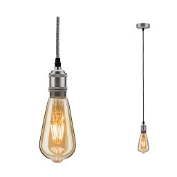 Závěsné svítidlo Neordic Eldar E27 max. 1x20W šedá/nikl kartáčovaný - PAULMANN Obrázek pro produkt Závěsné svítidlo Neordic Eldar E27 max. 1x20W šedá/nikl kartáčovaný - PAULMANN