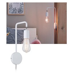 Nástěnné svítidlo Calvani E27 max. 40W bílá, kov - PAULMANN Obrázek pro produkt Nástěnné svítidlo Calvani E27 max. 40W bílá, kov - PAULMANN
