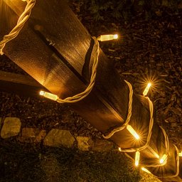 DECOLED LED světelný řetěz 20 m, teple bílá, 120 diod, bílý kabel, IP67 Obrázek pro produkt DECOLED LED světelný řetěz 20 m, teple bílá, 120 diod, bílý kabel, IP67