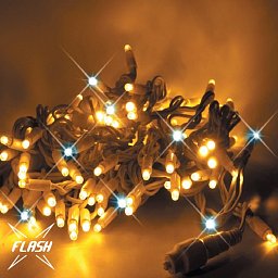 DecoLED LED světelný řetěz FLASH, 5m, teple bílá, 60 diod, IP67 SKFX005W Obrázek pro produkt DecoLED LED světelný řetěz FLASH, 5m, teple bílá, 60 diod, IP67 SKFX005W