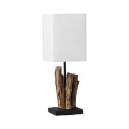 Stolní lampa ABUJA s bílým látkovým stínidlem a dřevěnou nohou pro žárovky E14 - PAUL NEUHAUS Obrázek pro produkt Stolní lampa ABUJA s bílým látkovým stínidlem a dřevěnou nohou pro žárovky E14 - PAUL NEUHAUS