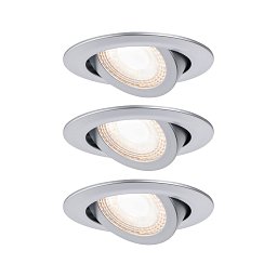 LED vestavné svítidlo 3ks sada výklopné 3x6W 3000K matný chrom - PAULMANN Obrázek pro produkt LED vestavné svítidlo 3ks sada výklopné 3x6W 3000K matný chrom - PAULMANN
