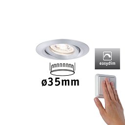 LED vestavné svítidlo Nova mini Plus EasyDim výklopné 1x4,2W 2.700K hliník 230V - PAULMANN Obrázek pro produkt LED vestavné svítidlo Nova mini Plus EasyDim výklopné 1x4,2W 2.700K hliník 230V - PAULMANN