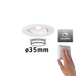LED vestavné svítidlo Nova mini Plus EasyDim výklopné 1x4,2W 2.700K bílá mat 230V - PAULMANN Obrázek pro produkt LED vestavné svítidlo Nova mini Plus EasyDim výklopné 1x4,2W 2.700K bílá mat 230V - PAULMANN