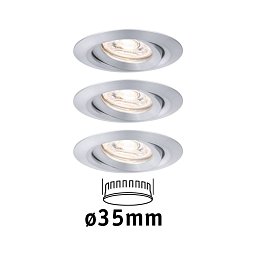 LED vestavné svítidlo Nova mini výklopné 3x4W 2.700K hliník broušený 230V - PAULMANN Obrázek pro produkt LED vestavné svítidlo Nova mini výklopné 3x4W 2.700K hliník broušený 230V - PAULMANN