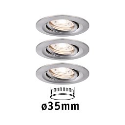 LED vestavné svítidlo Nova mini výklopné 3x4W 2.700K kov kartáčovaný 230V - PAULMANN Obrázek pro produkt LED vestavné svítidlo Nova mini výklopné 3x4W 2.700K kov kartáčovaný 230V - PAULMANN
