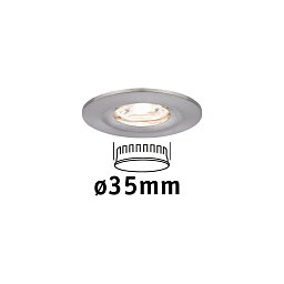 LED vestavné svítidlo Nova mini nevýklopné IP44 1x4W 2.700K kov kartáčovaný 230V - PAULMANN Obrázek pro produkt LED vestavné svítidlo Nova mini nevýklopné IP44 1x4W 2.700K kov kartáčovaný 230V - PAULMANN
