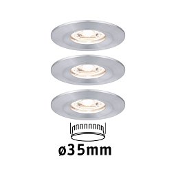 LED vestavné svítidlo Nova mini nevýklopné IP44 3x4W 2.700K hliník broušený 230V - PAULMANN Obrázek pro produkt LED vestavné svítidlo Nova mini nevýklopné IP44 3x4W 2.700K hliník broušený 230V - PAULMANN