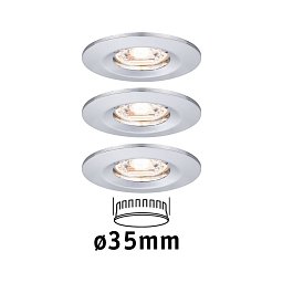LED vestavné svítidlo Nova mini nevýklopné IP44 3x4W 2.700K chrom 230V - PAULMANN Obrázek pro produkt LED vestavné svítidlo Nova mini nevýklopné IP44 3x4W 2.700K chrom 230V - PAULMANN