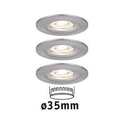 LED vestavné svítidlo Nova mini nevýklopné IP44 3x4W 2.700K kov kartáčovaný 230V - PAULMANN Obrázek pro produkt LED vestavné svítidlo Nova mini nevýklopné IP44 3x4W 2.700K kov kartáčovaný 230V - PAULMANN