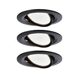 LED vestavné svítidlo Nova kruhové 3x6,5W teplá bílá černá/mat výklopné 3ks sada - PAULMANN Obrázek pro produkt LED vestavné svítidlo Nova kruhové 3x6,5W teplá bílá černá/mat výklopné 3ks sada - PAULMANN