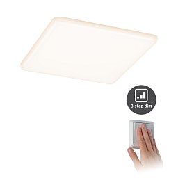 LED vestavné svítidlo Veluna VariFit IP44 3-krokové-stmívatelné hranaté 185x185mm 17W 3.000K satén - PAULMANN Obrázek pro produkt LED vestavné svítidlo Veluna VariFit IP44 3-krokové-stmívatelné hranaté 185x185mm 17W 3.000K satén - PAULMANN