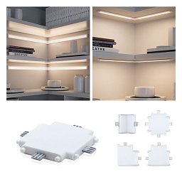 Nábytkové svítidlo Clever Connect X-spojka Border bílá mat 12V - PAULMANN Obrázek pro produkt Nábytkové svítidlo Clever Connect X-spojka Border bílá mat 12V - PAULMANN
