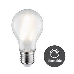 LED Filament žárovka bílá/mat 9W E27 neutrální bílá stmívatelné - PAULMANN Obrázek pro produkt LED Filament žárovka bílá/mat 9W E27 neutrální bílá stmívatelné - PAULMANN