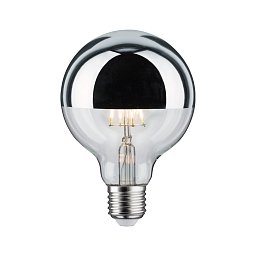 LED Globe 6,5 W E27 zrcadlový svrchlík stříbrná teplá bílá stmívatelné - PAULMANN Obrázek pro produkt LED Globe 6,5 W E27 zrcadlový svrchlík stříbrná teplá bílá stmívatelné - PAULMANN
