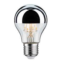 LED žárovka 4,8 W E27 zrcadlový svrchlík stříbrná teplá bílá - PAULMANN Obrázek pro produkt LED žárovka 4,8 W E27 zrcadlový svrchlík stříbrná teplá bílá - PAULMANN