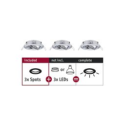 Vestavné svítidlo Choose spot výklopné max. 10W chrom 230V - PAULMANN Obrázek pro produkt Vestavné svítidlo Choose spot výklopné max. 10W chrom 230V - PAULMANN
