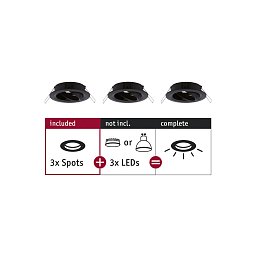 Vestavné svítidlo Choose spot výklopné max. 10W černá mat 230V - PAULMANN Obrázek pro produkt Vestavné svítidlo Choose spot výklopné max. 10W černá mat 230V - PAULMANN
