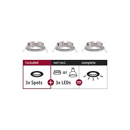 Vestavné svítidlo Choose spot nevýklopné max. 10W kov kartáčovaný 230V - PAULMANN Obrázek pro produkt Vestavné svítidlo Choose spot nevýklopné max. 10W kov kartáčovaný 230V - PAULMANN
