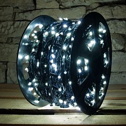 LED světelný řetěz - 100m, ledově bílá s FLASH, 1000 diod, IP67 Obrázek pro produkt LED světelný řetěz - 100m, ledově bílá s FLASH, 1000 diod, IP67