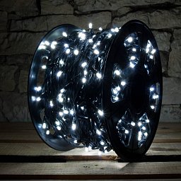 LED světelný řetěz - 100m, ledově bílá, 1000 diod Obrázek pro produkt LED světelný řetěz - 100m, ledově bílá, 1000 diod