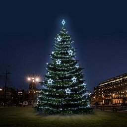 LED světelná sada na stromy vysoké 12-14m, ledová bílá s dekory 8EFD13 Obrázek pro produkt LED světelná sada na stromy vysoké 12-14m, ledová bílá s dekory 8EFD13