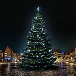 LED světelná sada na stromy vysoké 21-23m, ledová bílá s dekory EFD01 Obrázek pro produkt LED světelná sada na stromy vysoké 21-23m, ledová bílá s dekory EFD01