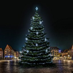 LED světelná sada na stromy vysoké 21-23m, ledová bílá s dekory EFD09S2 Obrázek pro produkt LED světelná sada na stromy vysoké 21-23m, ledová bílá s dekory EFD09S2