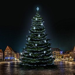 LED světelná sada na stromy vysoké 21-23m, ledová bílá s dekory DZ113S4 Obrázek pro produkt LED světelná sada na stromy vysoké 21-23m, ledová bílá s dekory DZ113S4