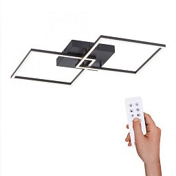 IVEN LED stropní svítidlo v černé barvě s nastavitelnou teplotou barvy 2700-5000K a dálkovým ovladačem - LEUCHTEN DIREKT / JUST LIGHT Obrázek pro produkt IVEN LED stropní svítidlo v černé barvě s nastavitelnou teplotou barvy 2700-5000K a dálkovým ovladačem - LEUCHTEN DIREKT / JUST LIGHT